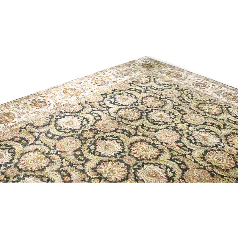 High-Quality Hand-Knotted Black And Grey Area Rug