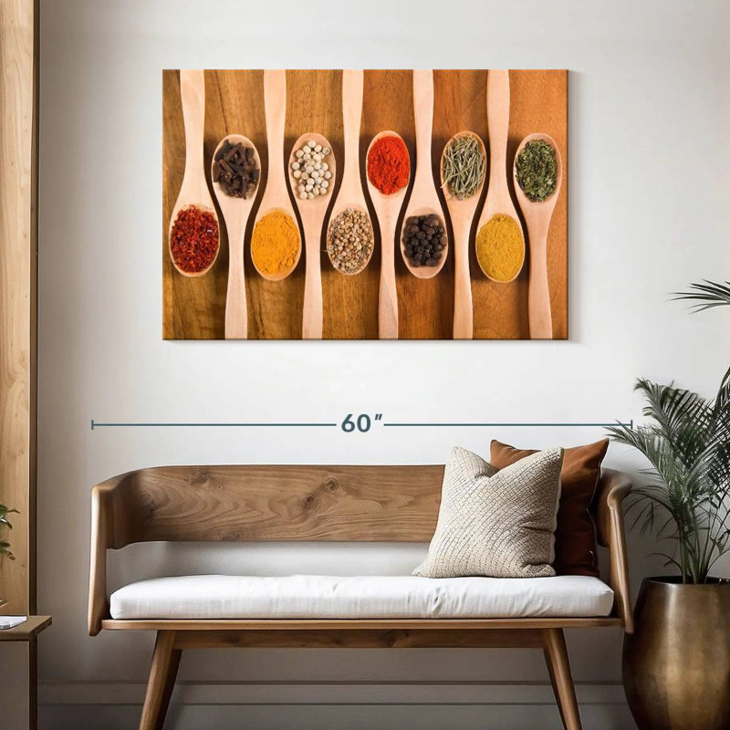 Yarlin Wooden Spoons And Spices, 30" H x 45" W
