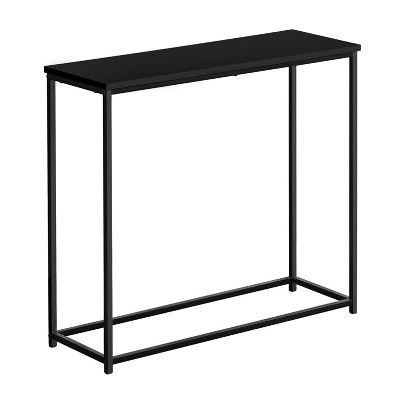 Console / console étroite noire, structure en métal moderne pour le hall d'entrée ou le salon | Idée de cadeau