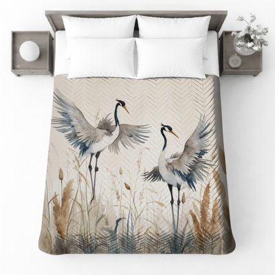 Couvre-lit matelassé Cranes
