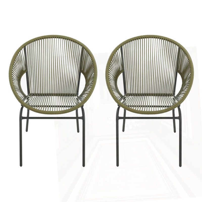 Outdoor Wicker Chair, Green
