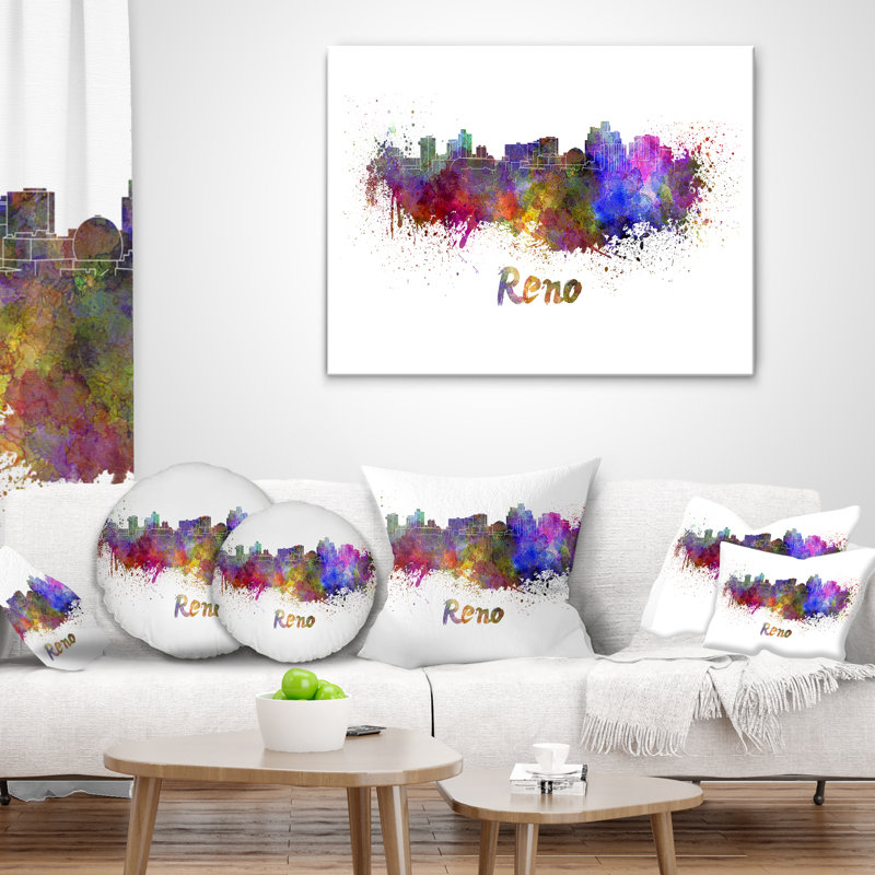 Coussin Reno Skyline - Cityscape, Rectangulaire, 12 po x 20 po
