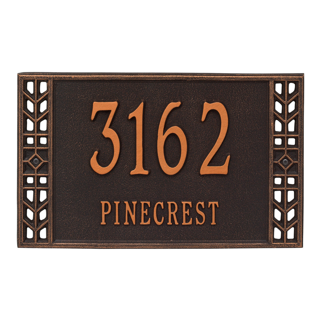 Boston Personalized Standard 2-Line Wall Address Plaque Whitehall Products Plaque 