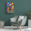 Art mural sur toile tendue - "Abe Lincoln psychedelic", art mural vert Howie pour le salon, la chambre à coucher ou le bureau - 16 x 24