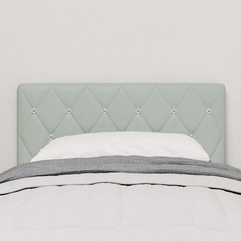  Velvet Headboard Argyle With Headboard 80 Cm Velvet, Light Grey