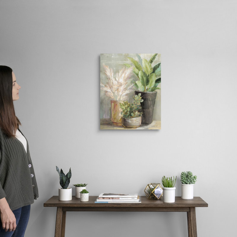 Art mural sur toile, "Jardin intérieur III", Toile tendue, H 45 po x l 36 po x P 1,25 po