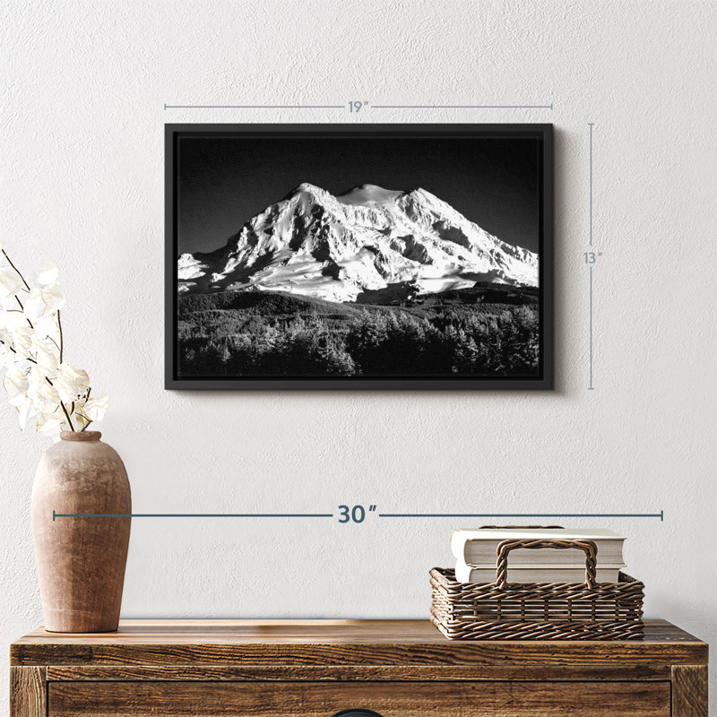 Mont Shasta, impression sur toile monochrome, H 13 po x l 19 po
