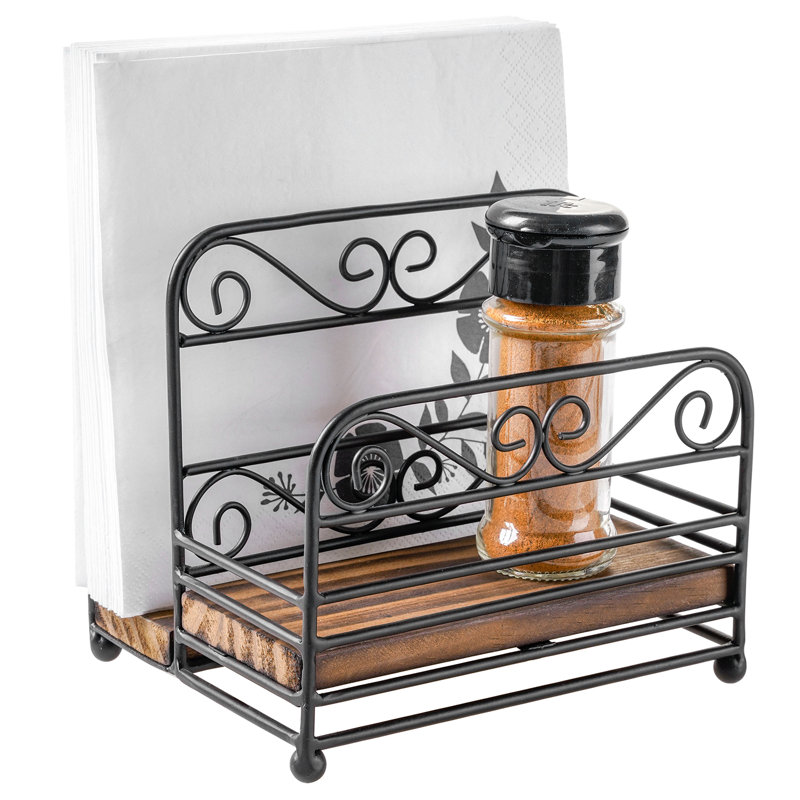 Free Standing Napkin Holder With Spice Storage