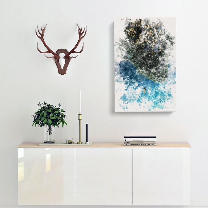 Forest By The Lake - Wrapped Canvas Painting, 60cm H x 40cm W x 3cm D