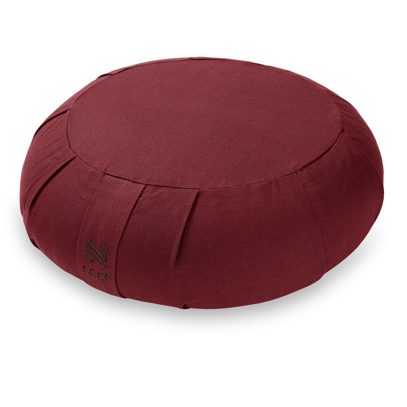 15" x 5" Round Floor Pillow and Meditation Bolster, Burgundy