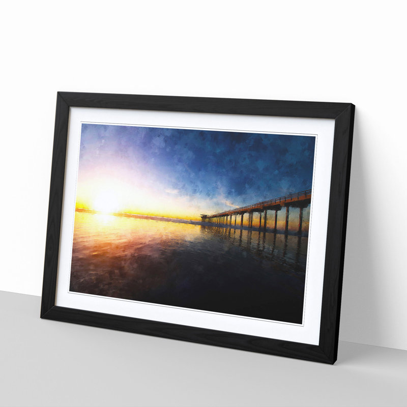 Pier in San Diego - Rectangle Print on MDF, Black, 33cm H x 45cm W x 2cm D