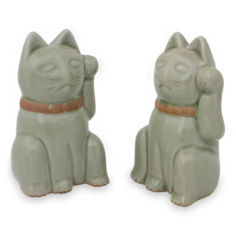 Figurine chat vert Alberts Lucky