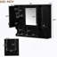 Armoire à pharmacie murale 35 po x 28 po, armoire de salle de bain moderne avec miroir, armoire à miroir avec tablettes ouvertes-1062282920