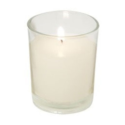 Unscented Votive Candle with Glass Holder
