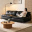 Canapé modulaire noir en similicuir-129021680