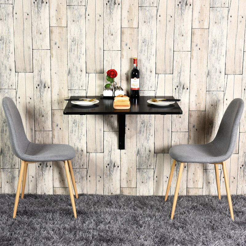 Way Wick Extendable Pine Solid Wood Base Dining Table, Black