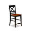 Ensemble de table de salle à manger à hauteur de comptoir 3 pièces comprenant une table ronde en bois avec piédestal et 2 chaises, noir et cerise-217726954-172578311