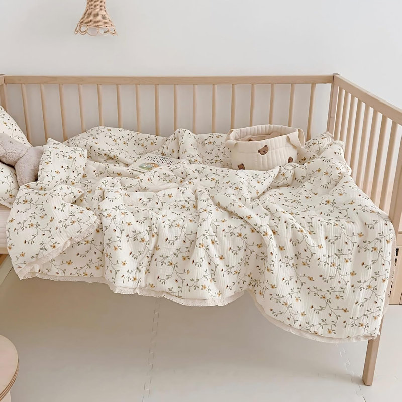 Cute Pattern 2-Layer Muslin Cotton Quilt/Blanket