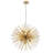 9-Light Gold Iron Chandelier With Aluminum Rods-131564759