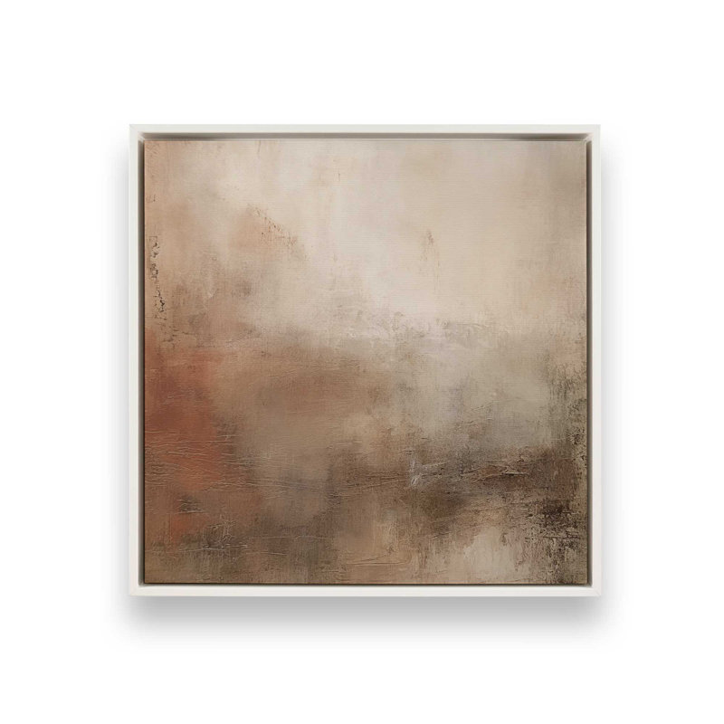 «Russet Mist D dépliant», reproduction sur toile dans un cadre en chrome poli, Cadre flottant blanc opaque