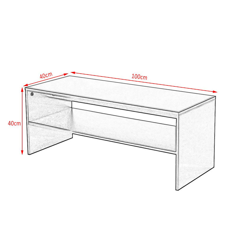 Coffee Table with Storage, White