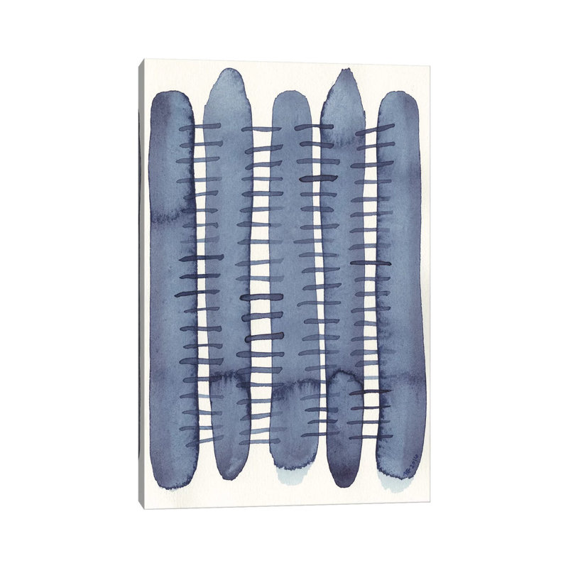 Indigo Stitchy II by Nikki Galapon - Wrapped Canvas Print, 101.6 cm H x 66.04 cm W x 3.175 cm D