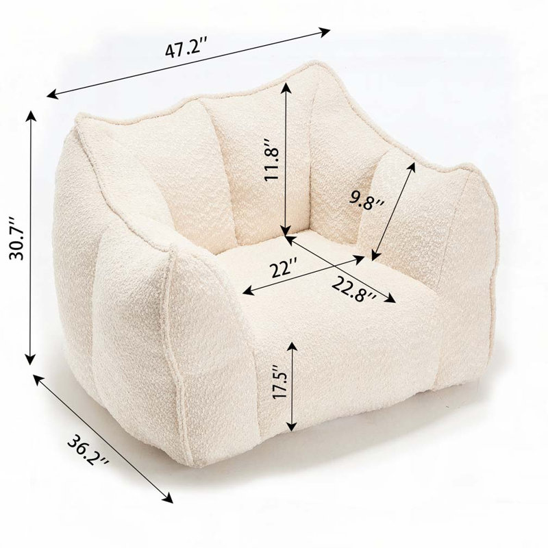 Fauteuil à billes en chenille, Beige
