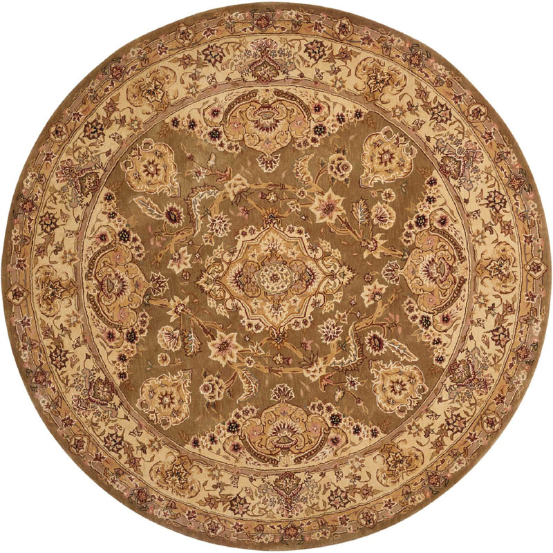 Deguzman Wool Oriental Indoor Rug, Round 4'