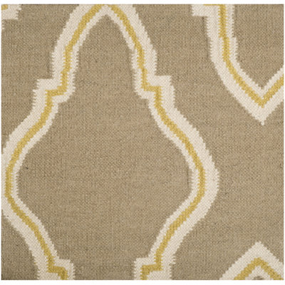 Tapis taupe en laine tissé à la main Larksville