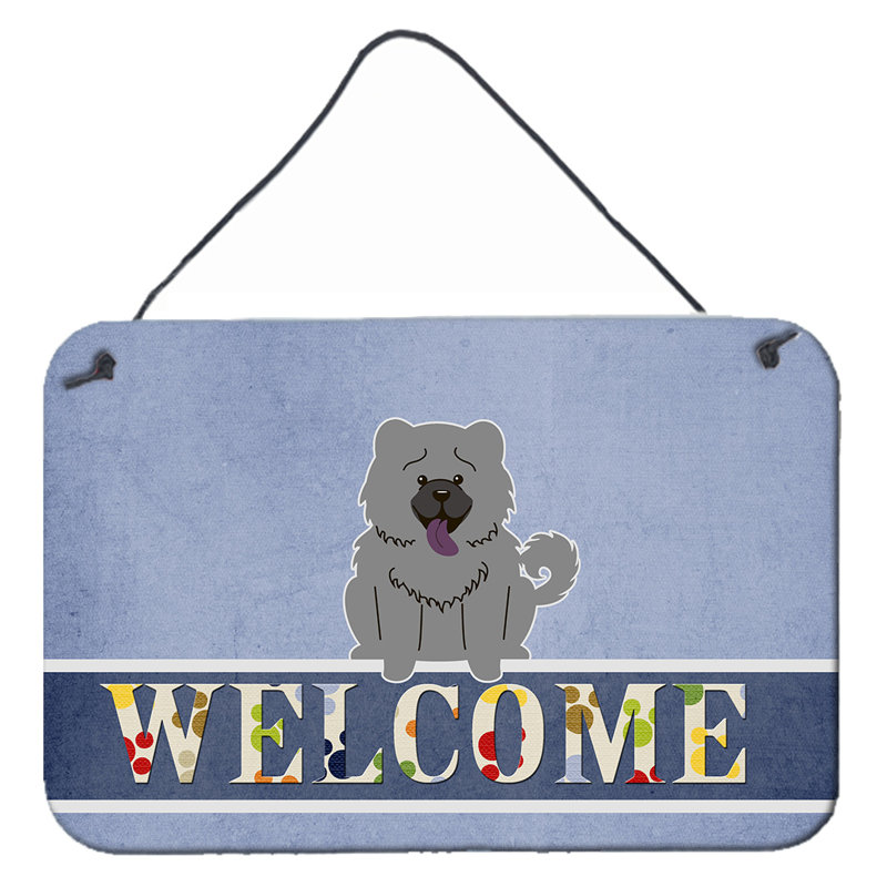 Décoration murale « welcome » dans tapis bikini summer, Noir / Café, Chien, Chow Chow