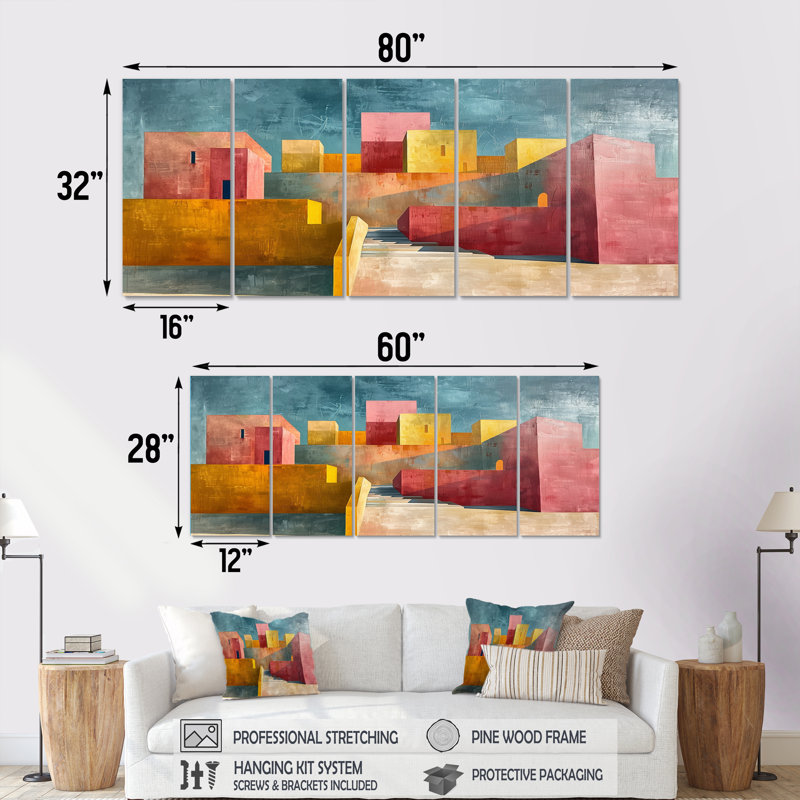Ensemble de salon mural Erving - City Buildings, H 32 po x l 80 po