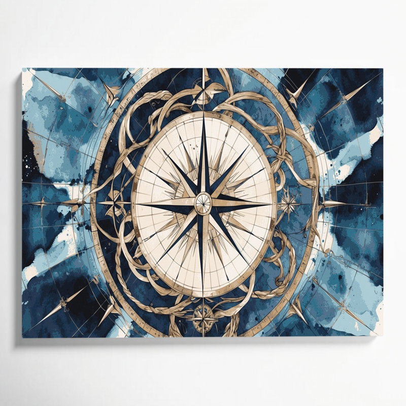 Art nautique sur toile gris, H 12 po x l 18 po
