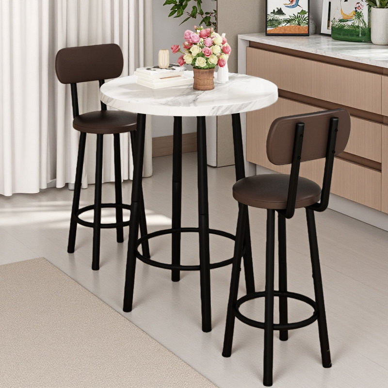 Akillies 2 - Person Four Leg Dining Set, Gray