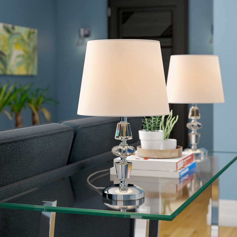 Cesarina Crystal Table Lamp, White
