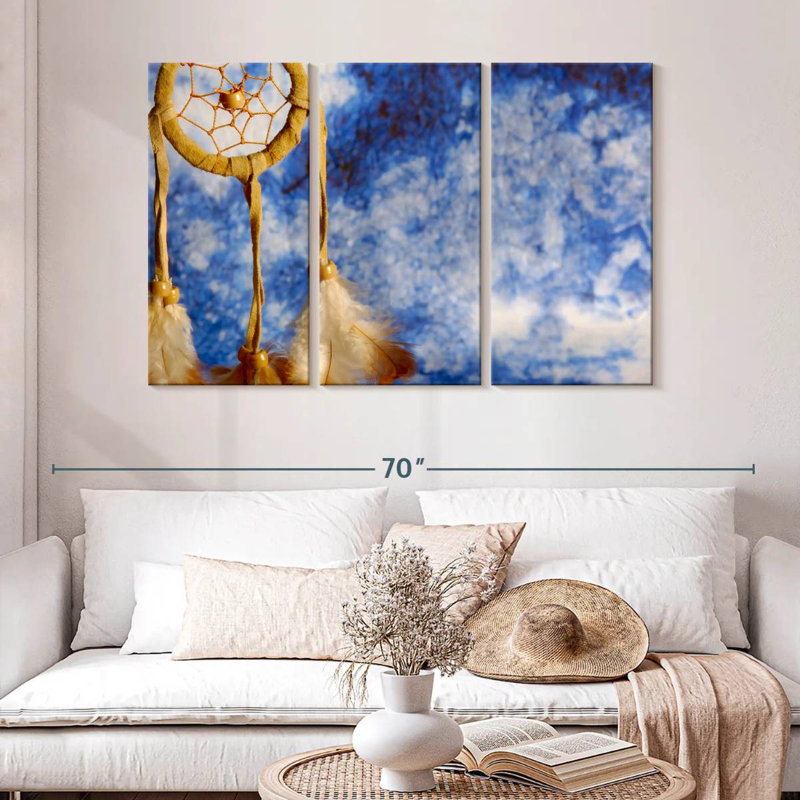 Lelar Yellow Dreamcatcher, 32" H x 50" W