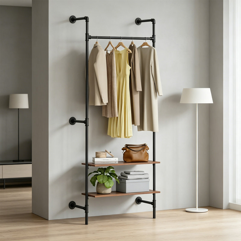 Adjustable Wall Mounted Clothes Rack