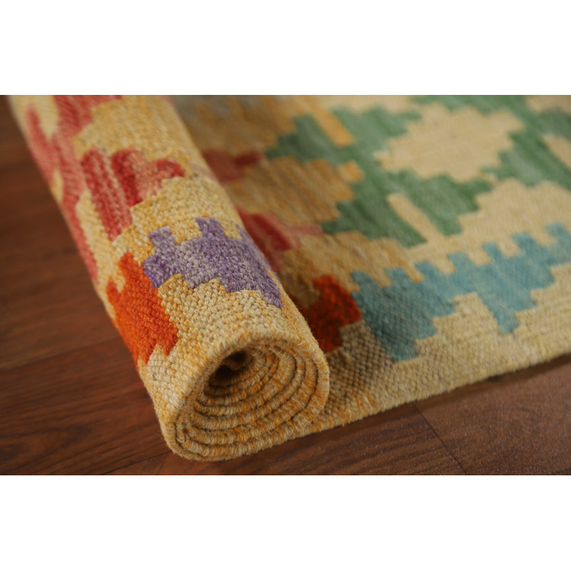 Tapis décoratif réversible en laine kilim oriental 3 x 5