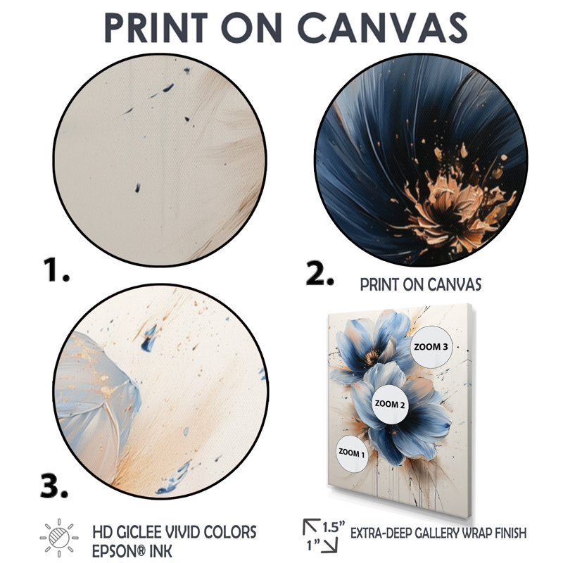 Hirsch - Floral Wall Art Living Room, H 40 po x l 30 po, Reproduction encadrée d'une seule photo, Black