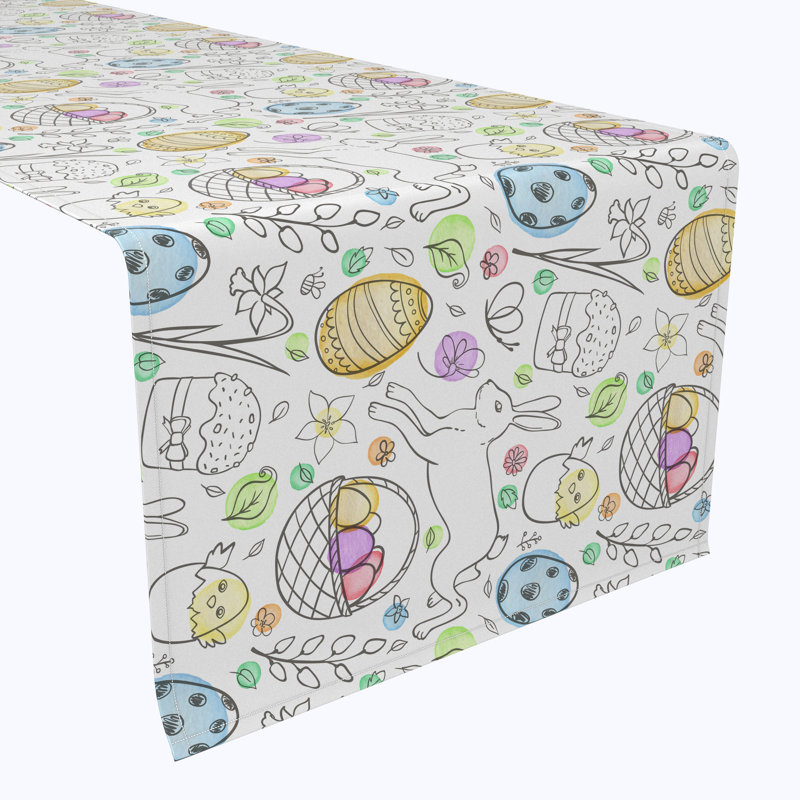 Stan Floral Easter Table Runner, 108" x 14"
