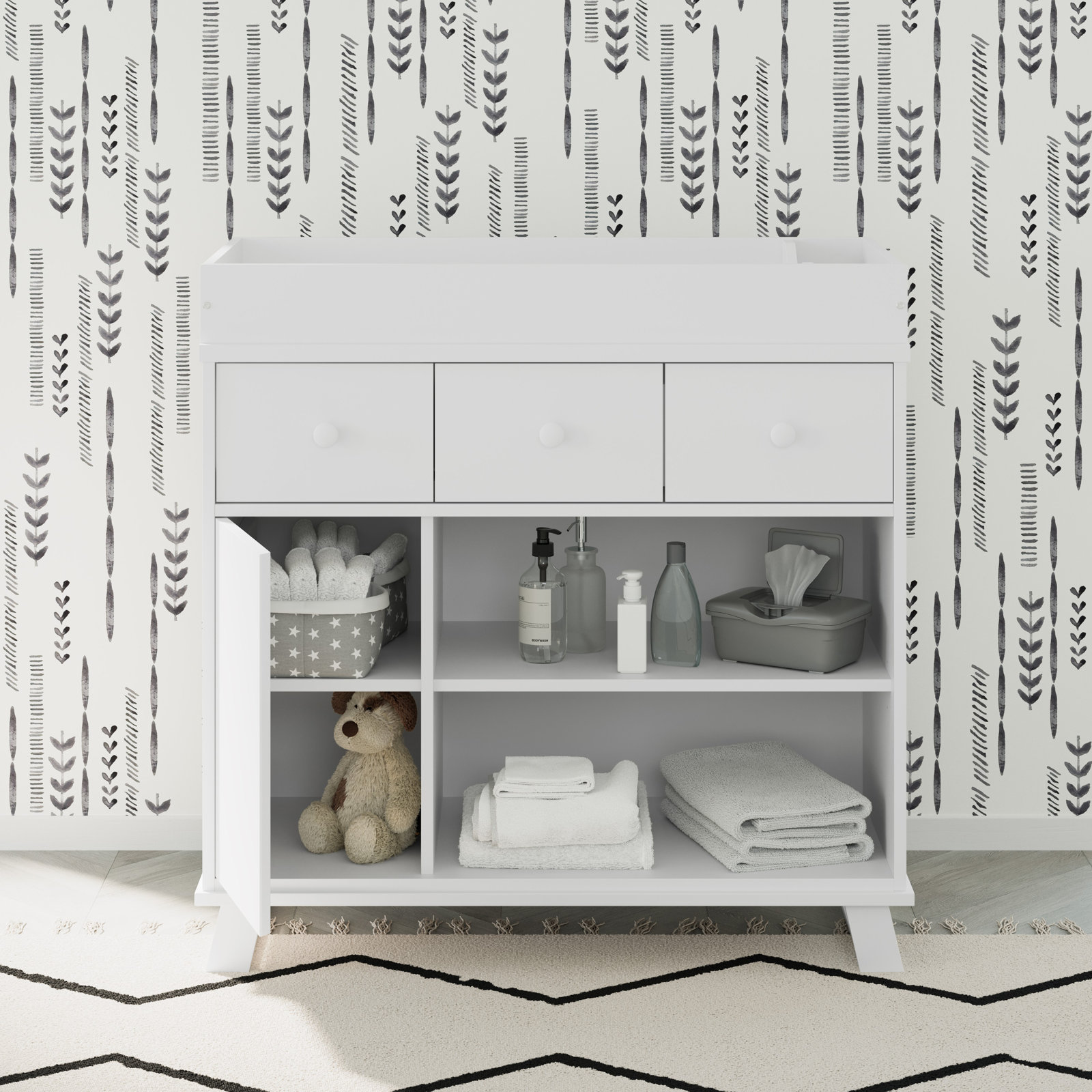 Storkcraft Modern 2-Drawer Changing Table Dresser, White