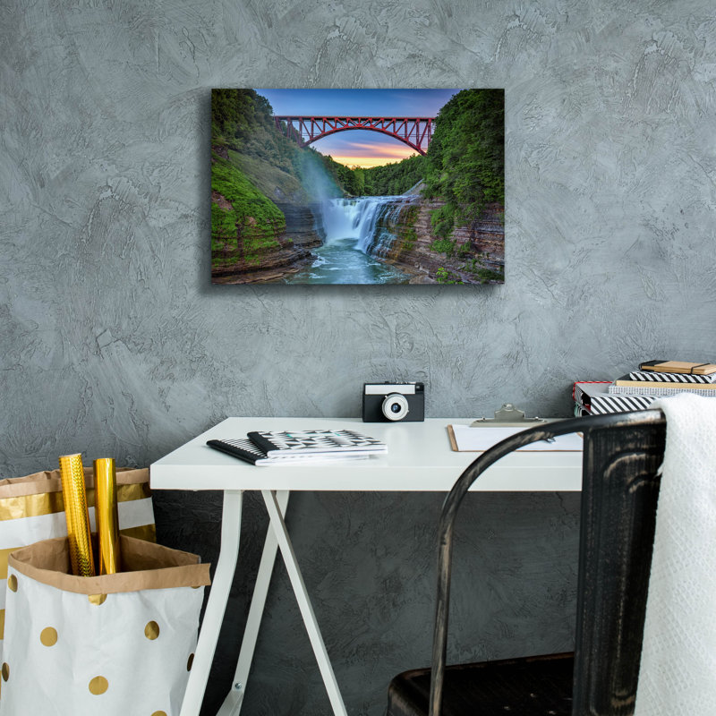 «Sunset At Upper Falls» par Rick Berk, art mural sur toile, H 12 po x l 18 po x P 0,75 po