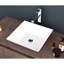 Lavabo vasque de salle de bain carré en céramique 16 x 16 pouces - aspect moderne, avec taches et qualité blanche pour différents styles