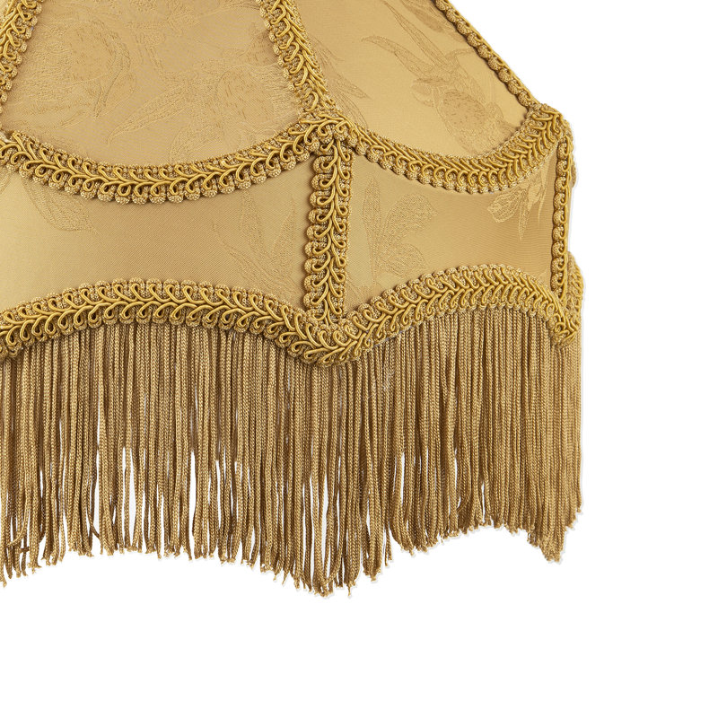 Velvet Empire Lamp Shade ( No Direct Attachment Method ), 19cm H x 30cm W x 30cm D, Gold