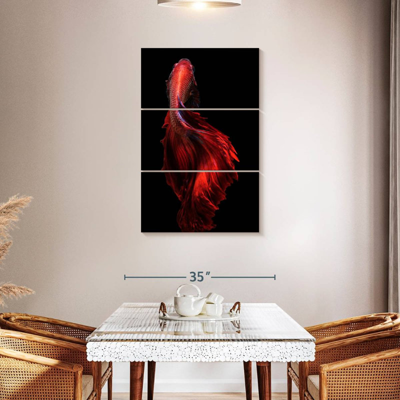 Brampt Bright Red Betta Fish, 45" H x 28" W