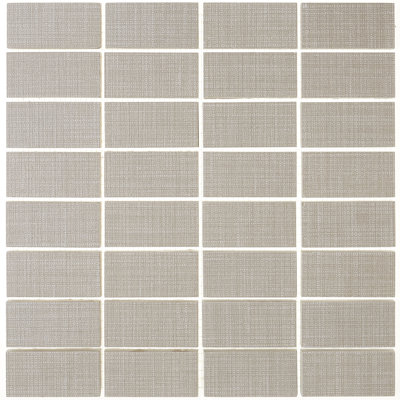 1" x 3" Ceramic Mosaic Tile in Modern Text Taupe
