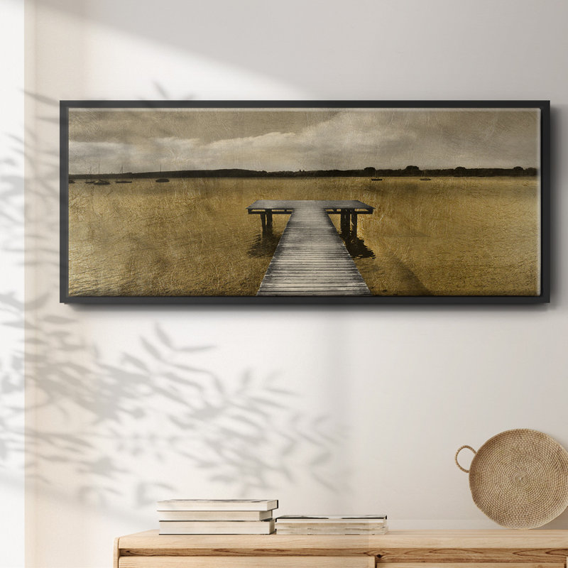 Golden Pier- Framed Canvas, 24" H x 60" W