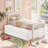 Twin Size Platform Storage Bed Solid Wood Bed with 6 Drawers