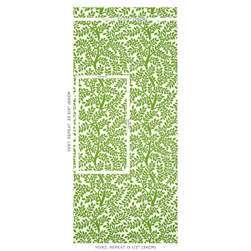 Papier peint Temple Garden Ii, Vert