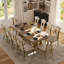 Table de salle à manger en bois 94 po avec base en H en forme de U et base en U poli doré-731386026