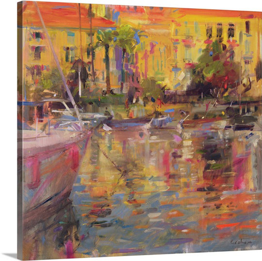 «Anjuman Riviera Moorings» par Peter Graham, reproduction d'art, H 30 po x l 30 po x P 1,25 po, Toile